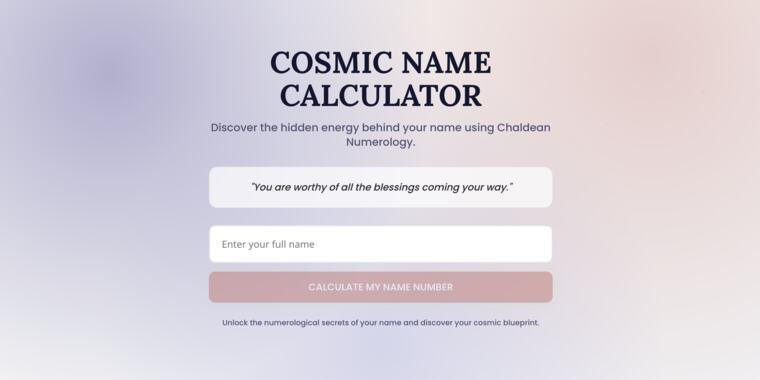 Cosmic Name Calculator preview