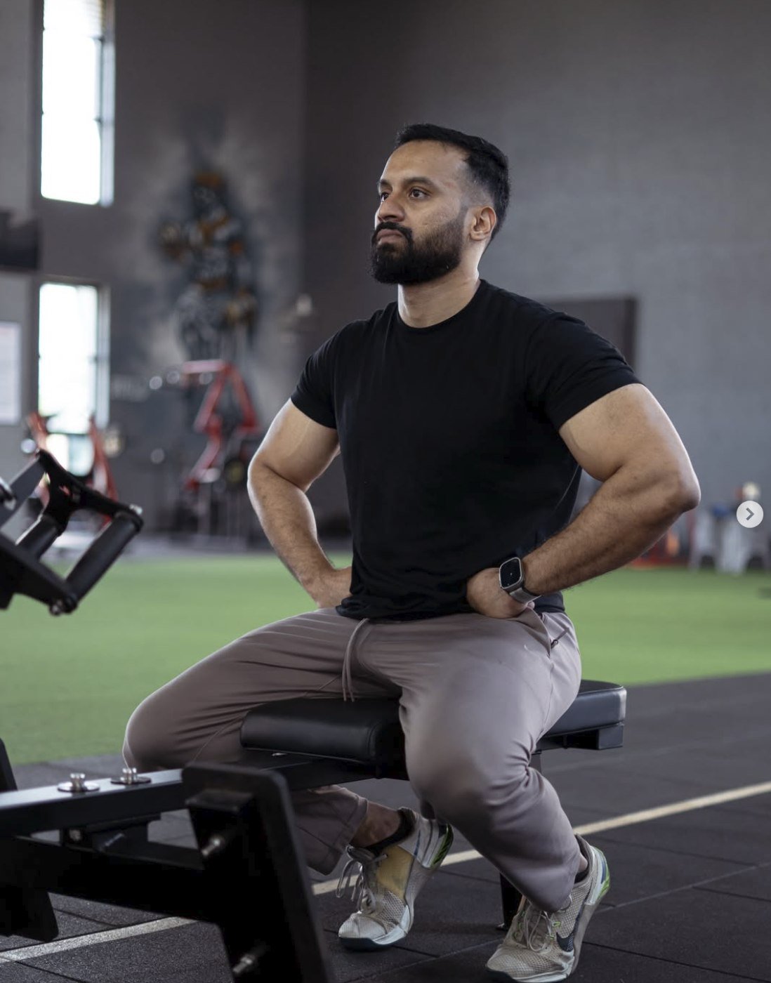 Srinivas Deepu coaching in the gym